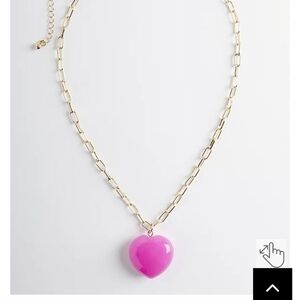 🆕️💗PINK STONE HEART LINK NECKLACE-- GOLD-TONE💗